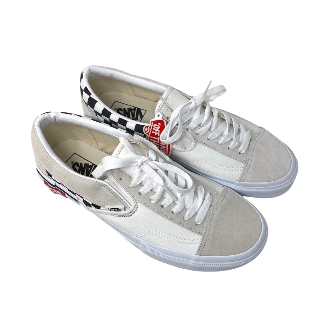 VANS Slip On Cream Check Sneakers Canvas Suede Shoes Skate Men Custom ALSU01255 - Picture 2 of 12